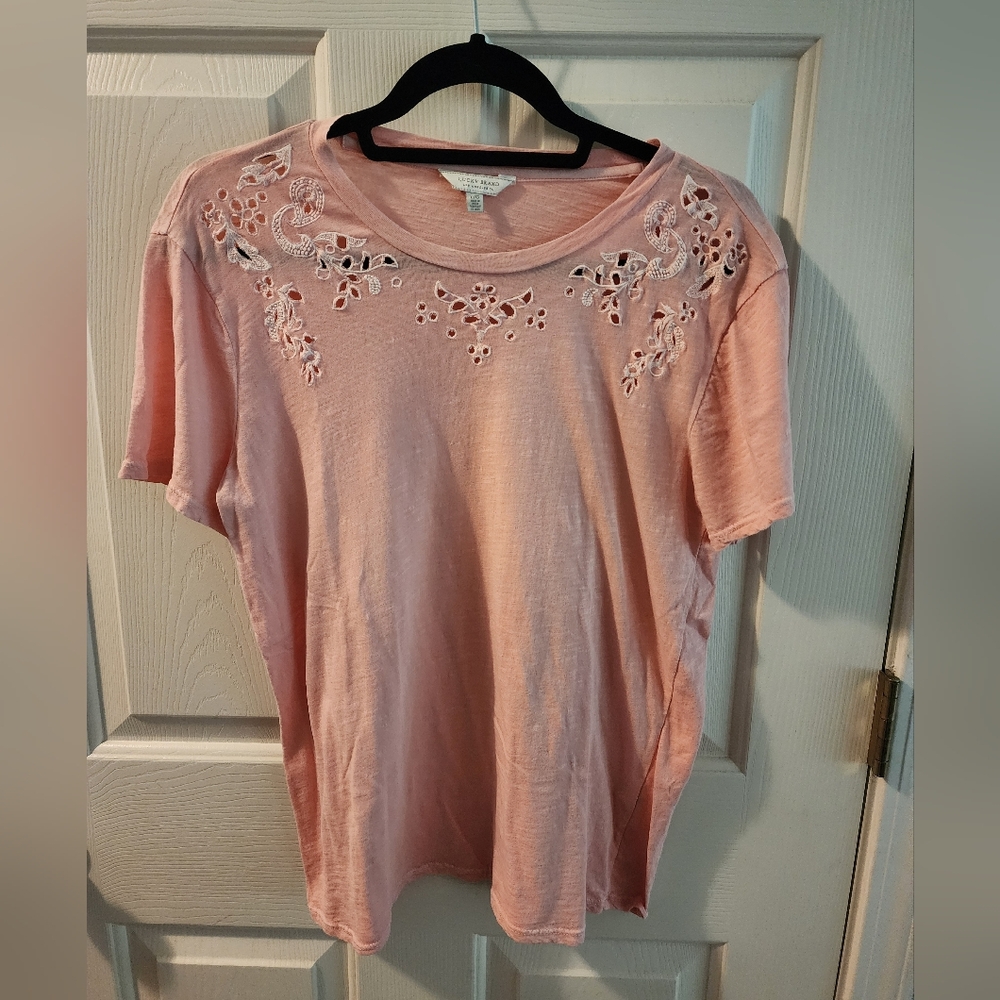 Pink Embroidered Women's Top